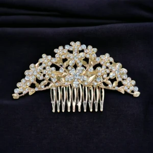 Елегантен златист гребен за прическа