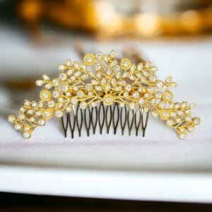 Златен гребен за сватбена прическа
