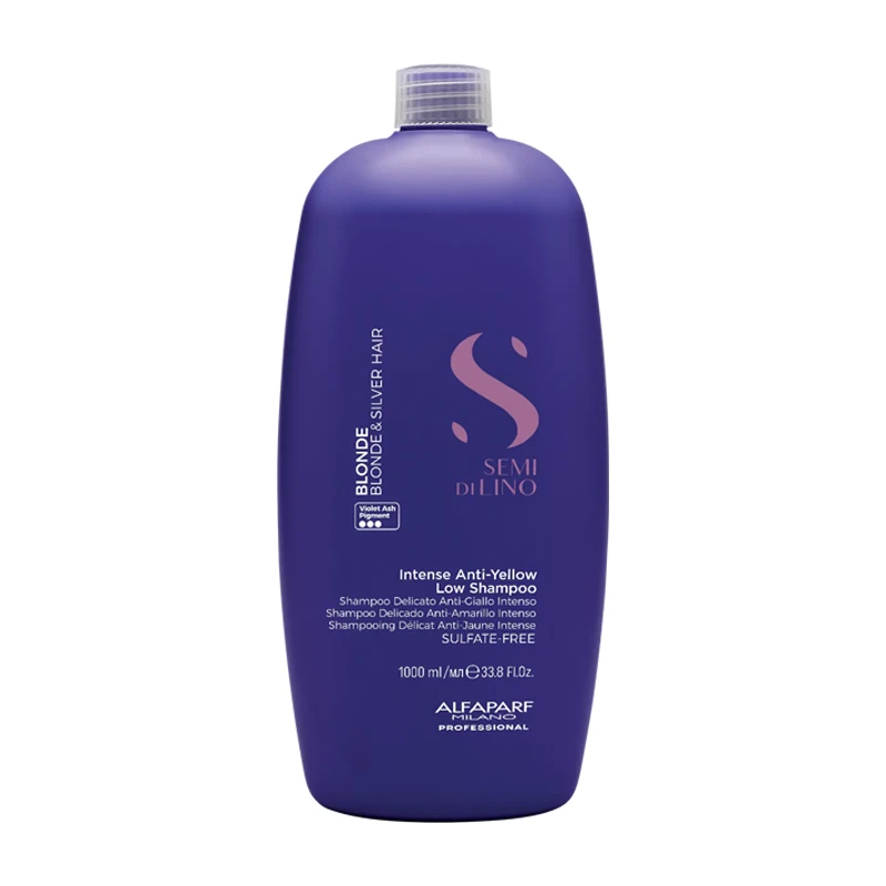 Тониращ шампоан за руса коса против жълти оттенъци - Semi Di Lino Blonde Anti-yellow Low Shampoo 1000 мл