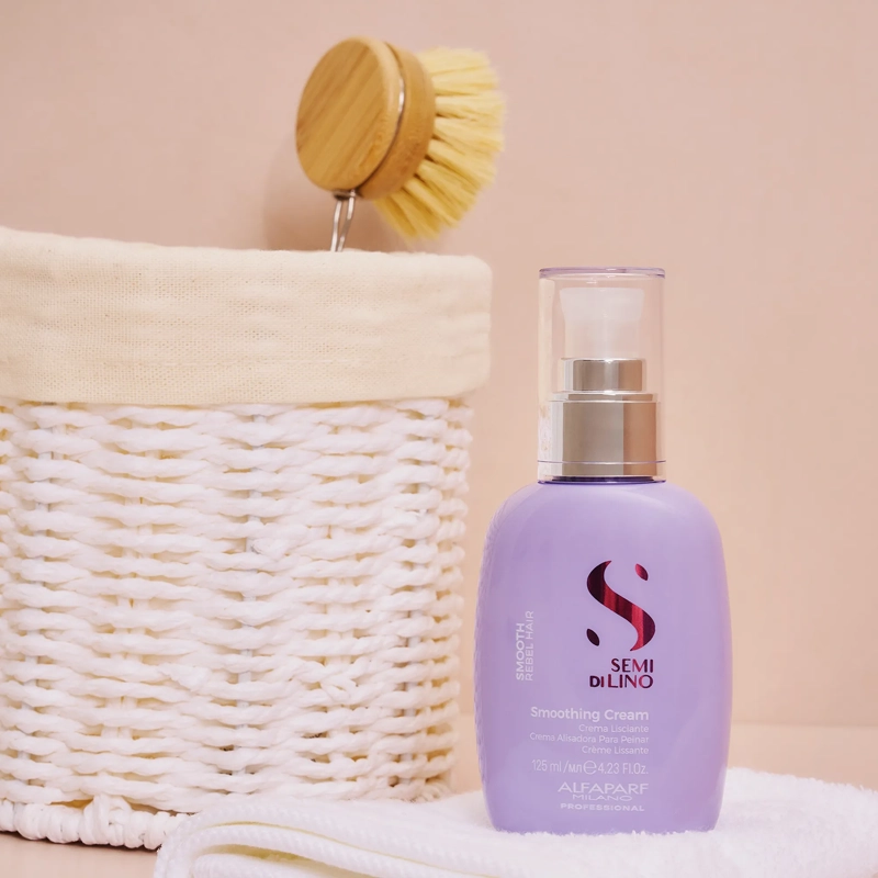 Изглаждащ термозащитен крем за непокорна коса SEMI DI LINO 125